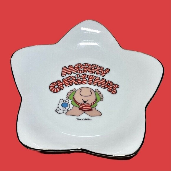 Vtg Ziggy and Fuzz Christmas Plate Dish Star Shaped Porcelain Collection 1981 - Picture 2 of 4